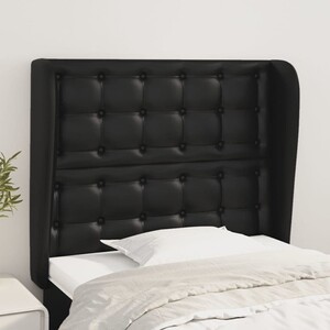 Tête De Lit Avec Oreilles VidaXL Velours Noir 147cm - Cadre Lit Double Réglable En Hauteur