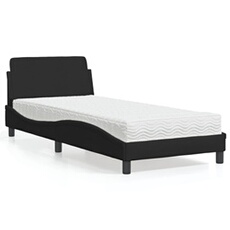 Bed met matras stof zwart 90x190 cm3208306