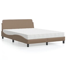 Bed met matras kunstleer cappuccinokleurig 140x200 cm3208421