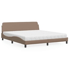 Bed met matras kunstleer cappuccinokleurig 180x200 cm3208461