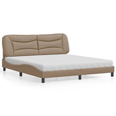 Bed met matras kunstleer cappuccinokleurig 180x200 cm3208742