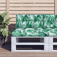 VIDAXL - Coussin de Palette - Lot de 2 - Motif Feuilles