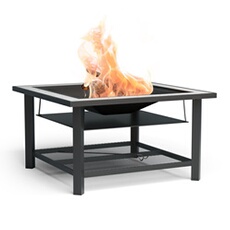 Brasero Merano Avanzato 3 en 1 avec fonction barbecue utilisable comme table 87 x 87 cm
