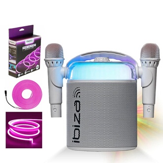 DYNASONIC B52 Karaoké avec Deux Microphones Haut-Parleur Bluetooth Karaoké pour Enfants Jouet Électronique Enfant Cadeaux pour Enfants 3-15 Ans (Blanc DYNASONIC B52 Karaoké avec Deux Microphones Haut-Parleur Bluetooth Karaoké pour Enfants Jouet Électronique Enfant Cadeaux pour Enfants 3-15 Ans (Blanc