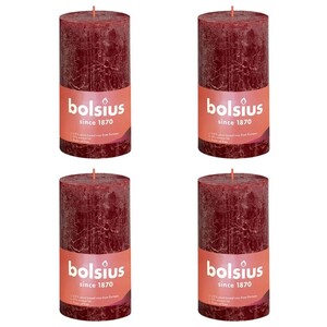 Bougies Pilier Bolsius Rouge 30cm | 150 Heures - Lot De 4 Bougies Pilier Bolsius Rouge 30cm | 150 Heures - Lot De 4