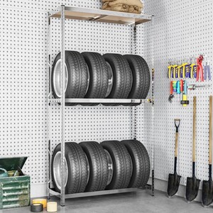Étagère de rangement garage vidaXL Bandenrek 2-laags 110x40x180 cm Étagère de rangement garage vidaXL Bandenrek 2-laags 110x40x180 cm