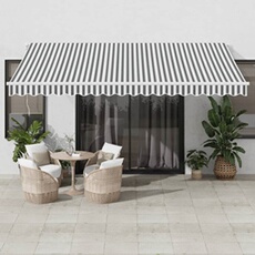 Luifel automatisch uittrekbaar 450x300 cm antracietkleur en wit3310234