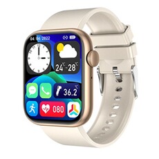 Montre connectée GENERIQUE Smart bluetooth watch QX7 gold gold silicone bracelet sang oxygène santé détection