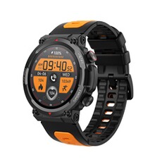 Montre connectée GENERIQUE Smartbluetooth montre S56T bracelet en caoutchouc noir orange sport health blood oxygen