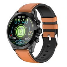 Montre connectée GENERIQUE Smartbluetooth bracelet ET440 cuir brun sport santé sang oxygène imperméable