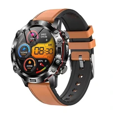 Montre connectée GENERIQUE Smartbluetooth casque montre ET482 bracelet cuir brun sport sommeil sain