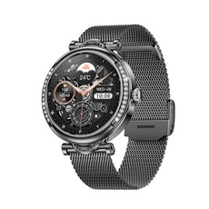 Montre connectée GENERIQUE Femme smart bluetooth montre CF32 silicone noir + acier montre bracelet mètre étape détection de la santé