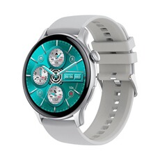 Montre connectée GENERIQUE Smartbluetooth montre AMoled1.43 bracelet en caoutchouc argenté pour rappel sportif