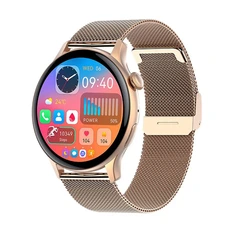 Montre connectée GENERIQUE Smartbluetooth montre AMoled1.44 rose gold bracelet en acier sport santé