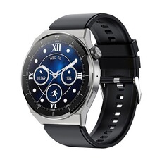 Montre connectée GENERIQUE Smartbluetooth montre HK46 silver black bracelet en silicone sport health blood oxygen