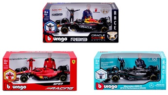 Coffret F1 Véhicule et figurine pilote avec casque modèle aléatoire