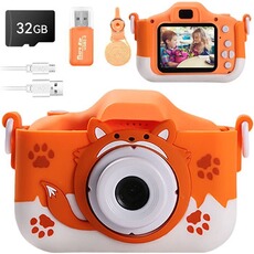 Appareil photo enfant GENERIQUE Appareil photo pour enfants, version rechargeable de 2,0 pouces, double caméra, avec carte SD de 32 Go, cadeau d'anniversaire