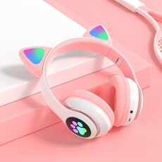 Casque audio GENERIQUE Cat ear sans fil bluetooth casque stn-28 pourpre casque stéréo confort réduction du bruit