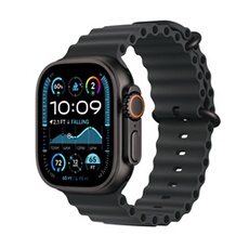 Watch Ultra 2 GPS + Cellular 49mm Boîtier en Titane Noir avec Bracelet Ocean Noir version 2024
