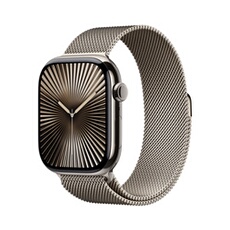 Apple Watch Series 10 GPS + Cellular 46mm Boîtier en Titane Naturel avec Bracelet Milanais Naturel - M/L