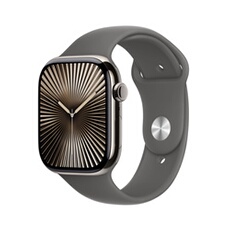 Apple Watch Series 10 GPS + Cellular 46mm Boîtier en Titane Naturel avec Bracelet Sport Gris Minéral - M/L