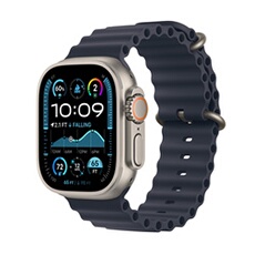 Watch Ultra 2 GPS + Cellular 49mm Boîtier en Titane Naturel avec Bracelet Océan Marine version 2024