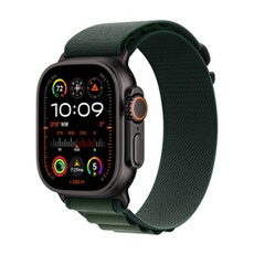 Watch Ultra 2 GPS + Cellular 49mm Boîtier en Titane Noir avec Boucle Alpine Vert Foncé - Medium version 2024