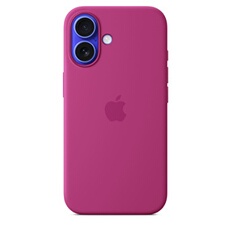 Coque en silicone avec MagSafe pour iPhone 16 - Fuchsia