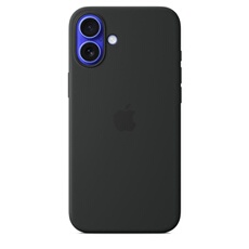 Coque en silicone avec MagSafe pour iPhone 16 Plus - Noir