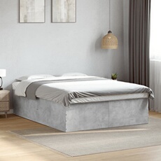 Bedframe bewerkt hout betongrijs 150x200 cm3280919