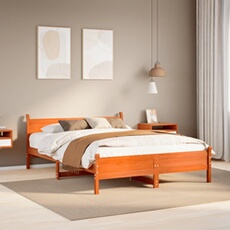 Bed met matras massief grenenhout wasbruin 140x190 cm855605
