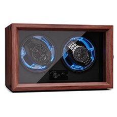 Brienz 2 remontoir de montre 2 montres 4 modes aspect bois éclairage Marron