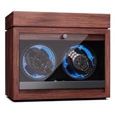 Brienz 2 remontoir de montre 2 montres 4 modes aspect bois éclairage Marron