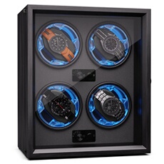 Brienz 4 remontoir de montre 4 montres 4 modes aspect bois éclairage Noir