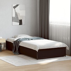 Bedframe bewerkt hout en metaal zwart 90x200 cm845111