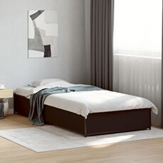 Bedframe bewerkt hout en metaal zwart 90x190 cm845116