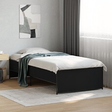 Bedframe bewerkt hout en metaal zwart 90x190 cm845246