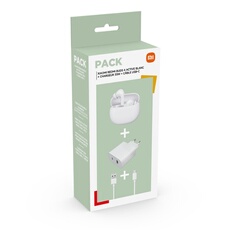 Xiaomi Pack Ecouteurs sans fil intra-auriculaire Redmi Buds 4 Bluetooth Blanc + Chargeur 33 W A+C + Câble USB-Type C