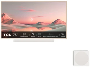 TV LED Tcl Pack QLED Pro 75A300PRO NXTVISION 190 cm 4K UHD Aluminium brossé + Barre de son 3.1.2ch avec caisson de basses
