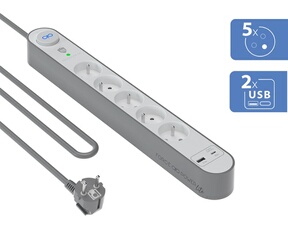 Parafoudre 5 prises + USB A+C 1.5m EU