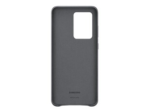 Leather Cover EF-VG988 - Coque de protection pour téléphone portable - aluminium, cuir - gris - pour Galaxy S20 Ultra, S20 Ultra 5G