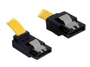Cable SATA - Câble SATA - Serial ATA 150/300 - SATA (F) pour SATA (F) - 30 cm - verrouillé, connecteur d'angle, connecteur droite - jaune