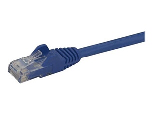 Câble réseau Cat6 Gigabit UTP sans crochet de 10m - Cordon Ethernet RJ45 anti-accroc - Câble patch Mâle / Mâle - Bleu - Cordon de raccordement -
