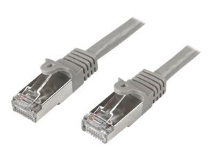Câble réseau Cat6 blindé SFTP sans crochet de 5m - Cordon Ethernet RJ45 anti-accroc - Câble patch Mâle / Mâle - Gris - Cordon de raccordement - RJ-45