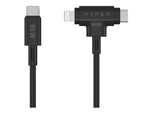 HyperJuice - Câble Lightning - 24 pin USB-C mâle pour Lightning, 24 pin USB-C mâle - 1.5 m - noir