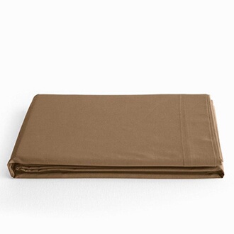 Drap Plat 180x290 Cm 100% Coton Bio - Biolina Taupe - Douceur Naturelle Et Respirante