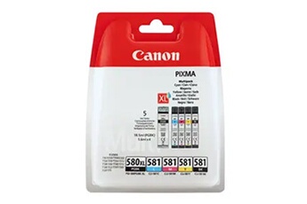 Pack de 5 cartouches d'encre Canon PK PGI580XL + CLI581 - vue 3
