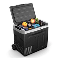 Glacière à compresseur 40 L panneau LCD tout-terrain protection batterie 12 V/230 V Noir