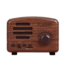 Enceinte sans fil YONIS Mini Enceinte Bluetooth Rétro Portable Radio Support Carte TF Bois 6H Autonomie