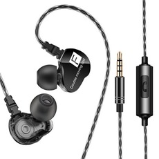 Casque audio YONIS Casque Sport HiFi Intra-Auriculaire Quad-Core Son HD Ergonomique Confortable Noir